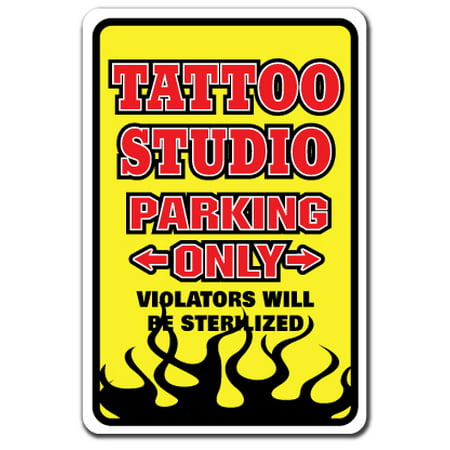 TATTOO Decal parking Decals tattoos art parlor studio artist tats | Indoor/Outdoor | 5