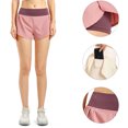 thumbnail image 4 of Women's Fitness Sports Shorts Quick Dry Running shorts Mesh Cloth Lined High waist tennis training shorts Zipper pocket - Pink, 4 of 5
