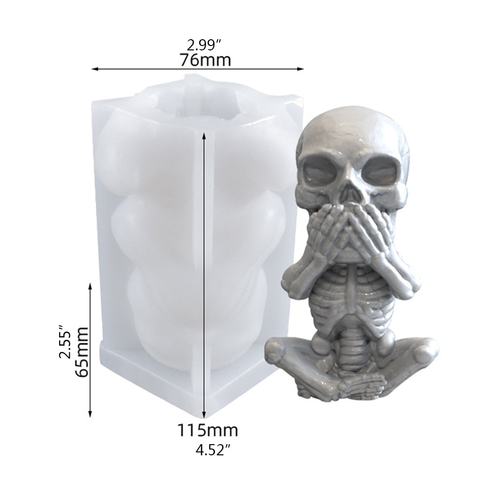 Diy Relief Skull Silicone Mold Candle Resin Model Making Candle Crafts Mould 