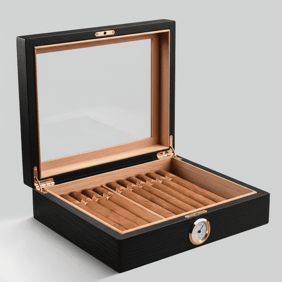 Cigar Box, Spanish Cedar, Black Color