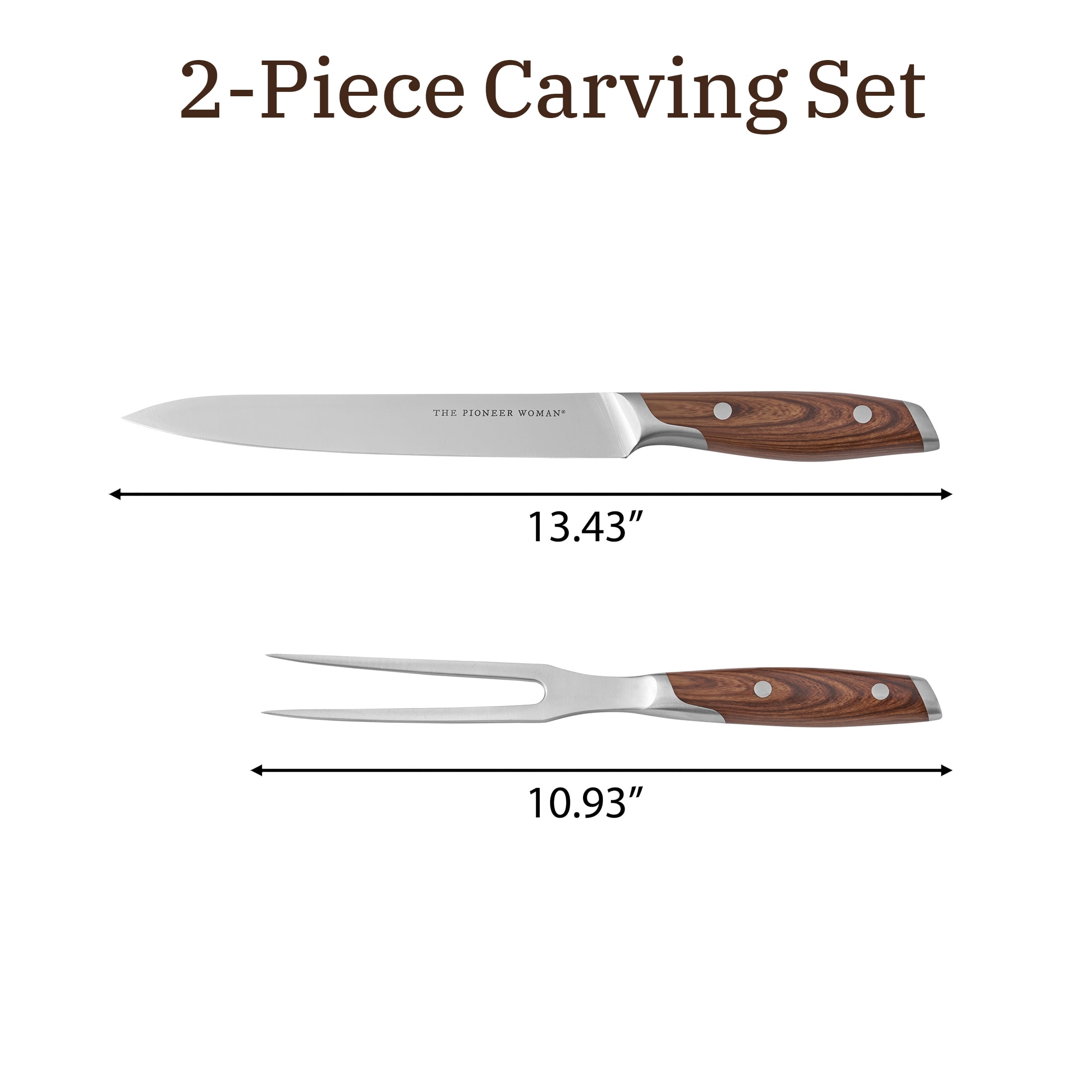 The Pioneer Woman 2 Pieces Stainless Steel Carving Set