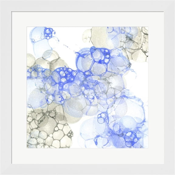 Great Art Now Bubble Square Blue & Grey IV by Kelsey Wilson, Framed Wall Art, 19.75W x 19.75H