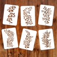 thumbnail image 4 of 6Pcs Vine Leaves Wall Stencil Templates 11.7 x 8.3 Inch Reusable Plastic Plant Art Stencils for Painting on Wood Wall Floor Tile Fabric Glass Furniture Flower DIY Home Decor Or Craft Stencil, 4 of 7