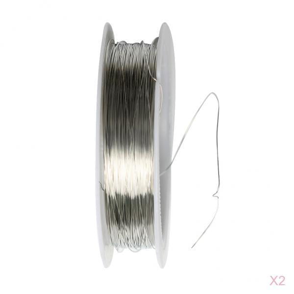 2 Rolls 22m Iron Wire For DIY Bridal Hair Jewelry Making 0.3mm