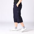 thumbnail image 2 of SWSMCLT Men's Cargo Pants Work Utility Outdoor Soft Mid Rise Cotton Joggers Lightweight Summer Pocket Thin Navy Medium, 2 of 4