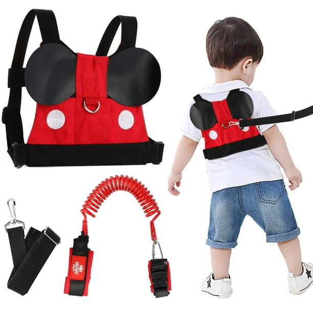 Lehoo Castle Correa para caminar, correas para bebés para niños pequeños, arnés para niños con correa, correa de seguridad para niños, eslabón de muñeca antipérdida (Mickey)