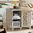 thumbnail image 6 of End Tables for Living Room with Charging Station, Farmhouse Nightstand for Bedroom with Drawer Storage, Narrow Side Tables Accent Tables, Small Tables for Small Spaces, Grey Oak, 6 of 9