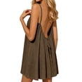 thumbnail image 6 of Backless Cami Dress for Women Short Mini Backless Dress Sleeveless Cami Lounge Dress Above Knee House Dress, 6 of 7