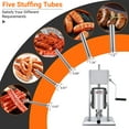 thumbnail image 4 of Yeshouse 7LB/3L Stainless Steel Sausage Stuffer – Manual Machine with Two Speeds, Double Air Release, 4 Filling Tubes, Easy Clean for Homemade & Commercial Sausage, 4 of 7