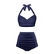 thumbnail image 3 of Bikini Mujer Traje de Baño Conjunto de Bikini Push Up Sexy Para Mujer, Traje de Baño de Dos Piezas de Cintura Alta, Tankini Con Estampado Fruncido Retro, Para Playa, Piscina y Fiesta 1828, 3 of 5