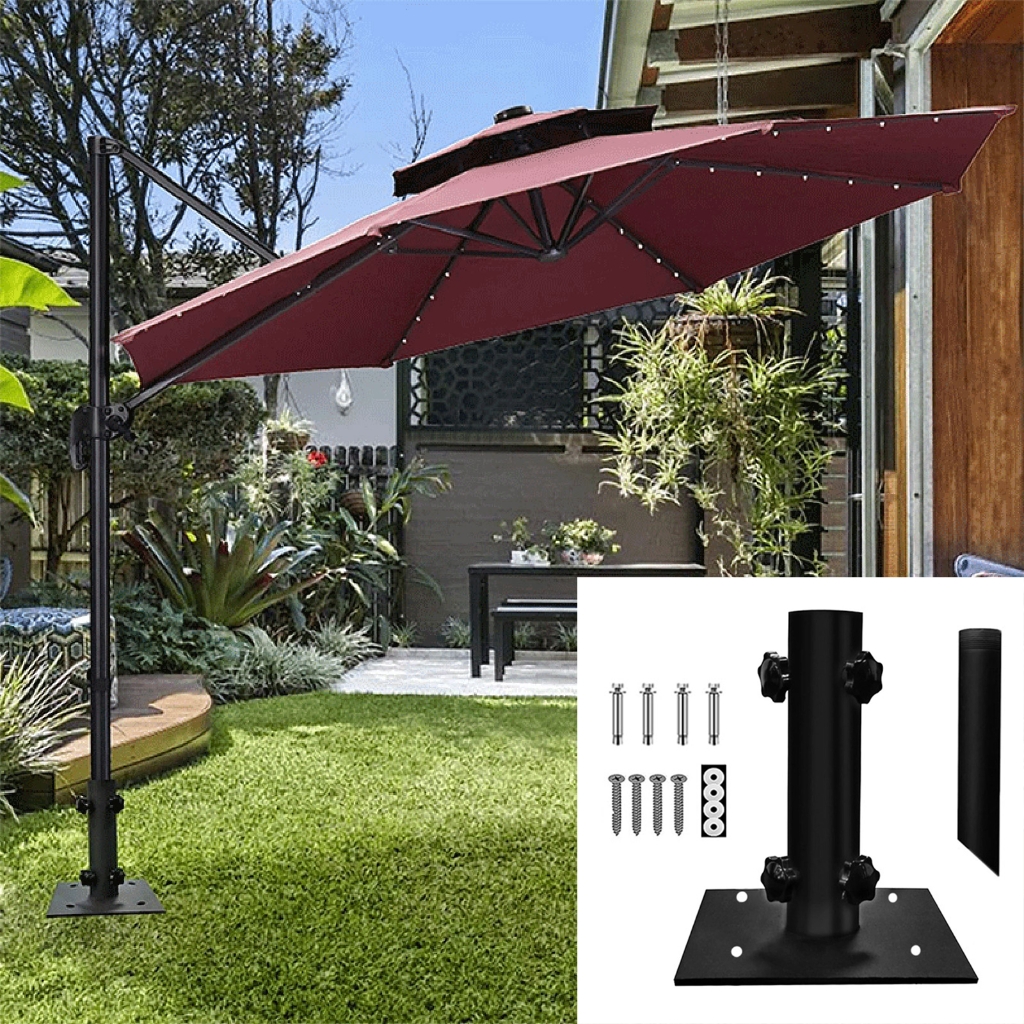 Deck Umbrella Mount Bracket Stainless Steel Umbrella Bases Replacement Parts Flag Holder Stand for Decks Docks