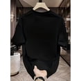 thumbnail image 2 of New fashion brand heavyweight pure cotton summer round neck short-sleeved sports T-shirt high street design oversize niche high-end, 2 of 4