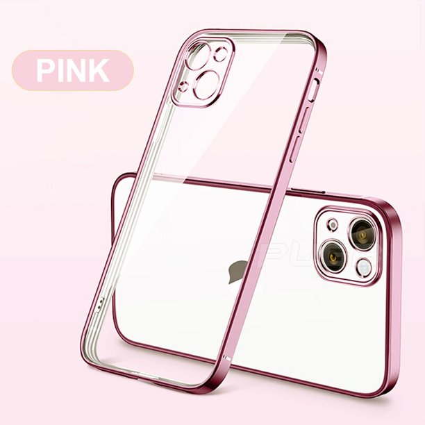 Funda de silicona suave transparente con marco chapado de lujo para iPhone 14 Plus 13 12 11 Pro Max Mini X XS XR SE 2022 8 7 funda transparente de TPU Tan Jianjun unisex