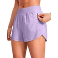 thumbnail image 1 of Shorts CRZ YOGA tiro alto 3" secado rápido lila XL, 1 of 3