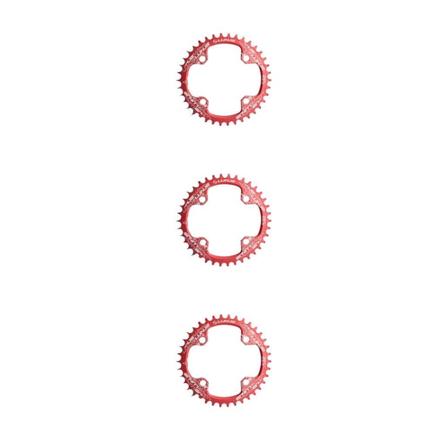 maskred Practical Narrow Wide Chainrings Chainwheel Wear-resistant Aluminum Alloy Rustproof Tooth Plate Parts Single Chain Ring Red 36T 3Set