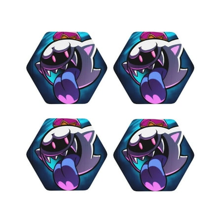 

Luigi s Mansion Game King Boo Leather Coaster Set Of 4 Tabletop Protection Mats Drink Cup Round Coasters Kitchen Coffee Decoration