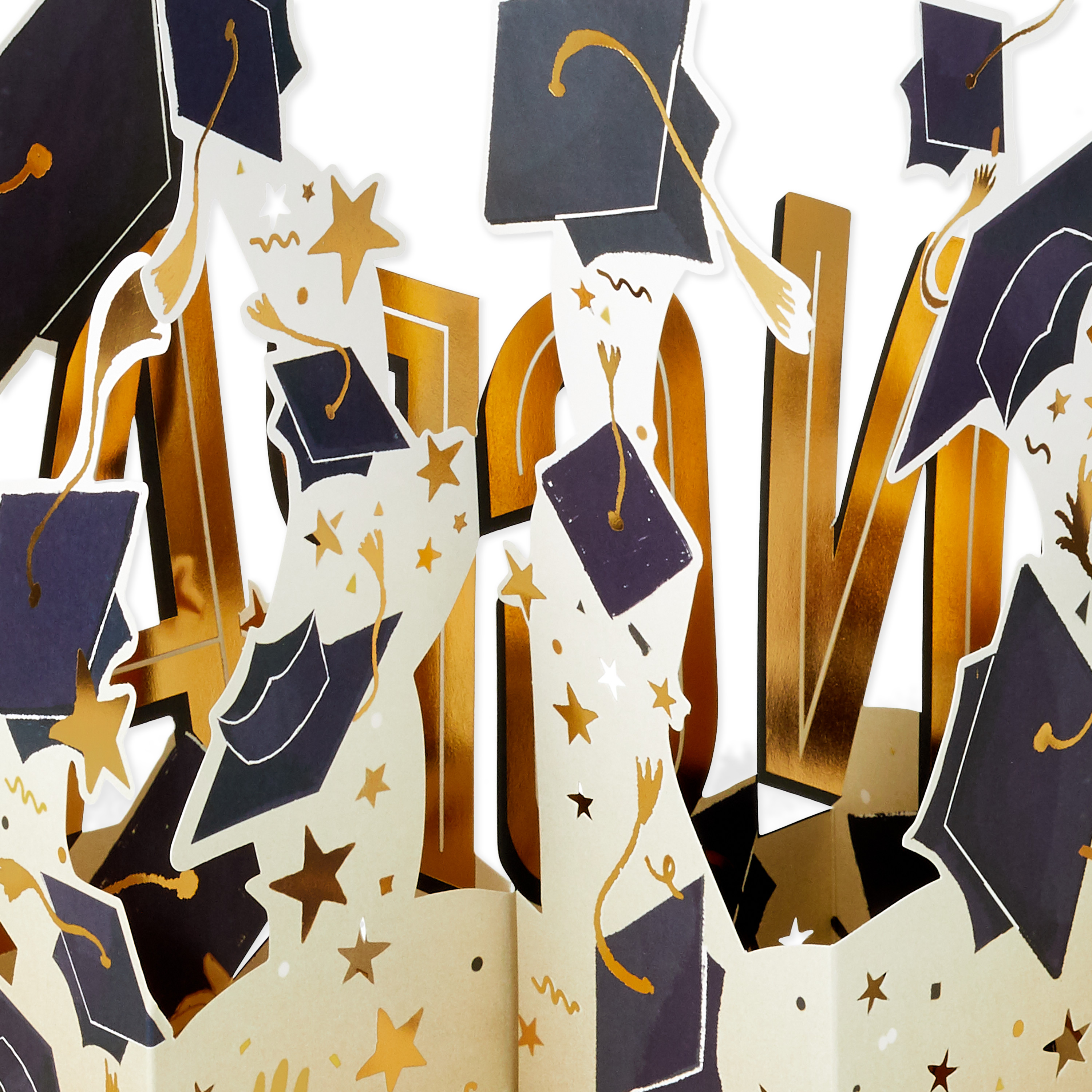 Hallmark Paper Wonder Jumbo 3D Pop-Up Graduation Card (Congrats With Grad Caps)