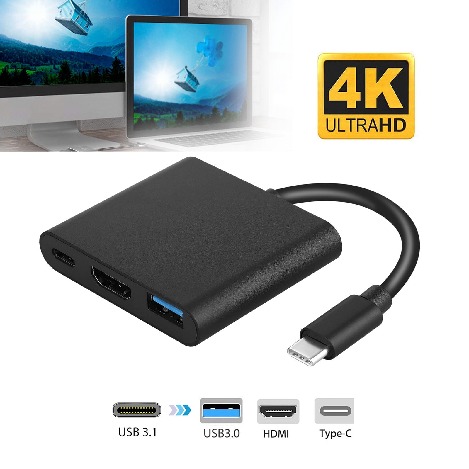 Type C To Hdmi Adapter Tsv Usb Type C To Hdmi 4k 1080p Video Converter Compatible With Ipad Pro Macbook Pro Dell Xps Nintendo Switch Lite Overheat Over Charging Protection