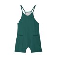 thumbnail image 5 of Girls Summer Jumpsuits Shorts Spaghetti Strap Sleeveless Loose Romper Short Pants with Pockets 5-14 Years, 5 of 5