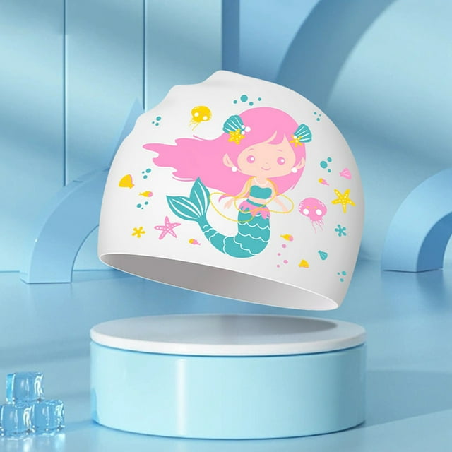 Kids Hats & Caps Children's Cute Cartoon Silicone Ear Swimming Cap Soft Durable for Outdoor Activities
