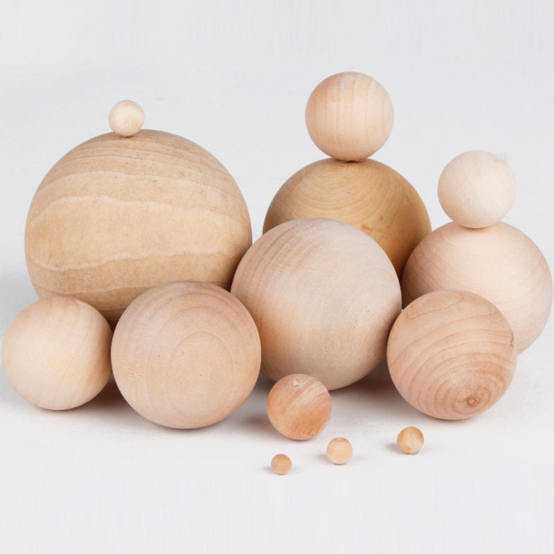 Dia 6mm-90mm Natural Wooden Craft Balls Wood Solid Ball Spheres DIY Supplies 