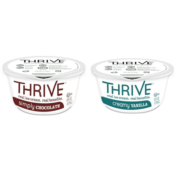 Thrive Frozen Nutrition Chocolate/Vanilla Ice Cream Variety Pack, 6 ounces (24 Count)