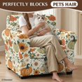 thumbnail image 4 of FKELYI Fall Pumpkin Sunflower Print 2 Piece Stretch Couch Cover with Separate Cushion Cover Non Slip Anti-Dust Armchair Slipcover Furniture Protector for Living Room, 4 of 7
