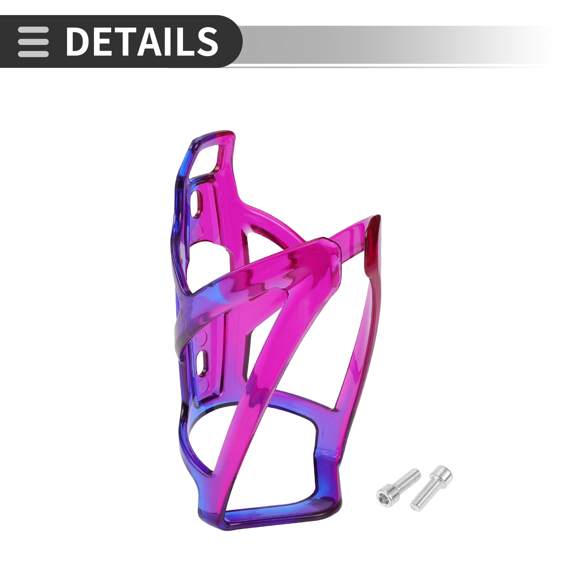 Unique Bargains Bike Bottle Cage Rack Integrally-formed Plastic Drinks Holder Purple