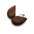 thumbnail image 2 of Wooden Ring Box - Heart - Shaped Wood Ring Holder With Magnetic Closure, Natural Walnut Finish - For Engagement, Wedding, Proposal, Jewelry Storage, 2 of 4