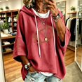 thumbnail image 2 of Oversized Football Sweatshirts for Women 3/4 Sleeve Hoodie Sweatshirts Trendy Fleece Graphic Hoodie Y2K Pullover Sweater Soft Game Day Mom Shirts Daily Travel Outfits, Watermelon Red 3XL, 2 of 5