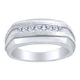 thumbnail image 2 of AFFY Father's Day Gift 1/2 Carat Princess White Natural Diamond Men's Egagement Anniversary Ring In 14k Solid White Gold (0.50 Cttw) Ring Size-14, 2 of 2