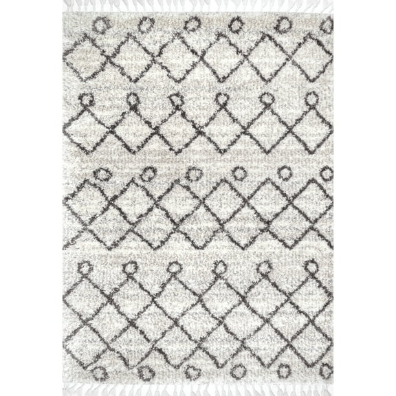 nuLOOM Roseanne Transitional Shag Area Rug, 4' x 6', Ivory