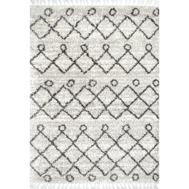 nuLOOM Roseanne Transitional Shag Area Rug, 8' 10" x 12', Ivory