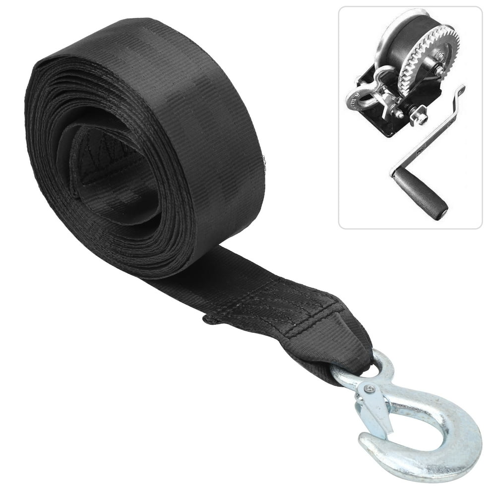 ACOUTO Boat Winch Strap With Hook, Replacement Polyester High Strength