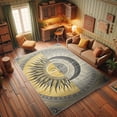 thumbnail image 3 of Ambesonne Sun and Moon Decorative Rug Carpet, Celestial Lunar Solar, 2' 5" x 5', Mustard Purpleblue, 3 of 5
