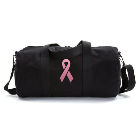 Breast Cancer Awareness Sport Travel Army Canvas Duffel Shoulder Bag Pink