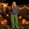 thumbnail image 7 of BFRGSIJ Halloween Lounge Pants for Women Soft Fleece Baggy Wide Leg Sleep Pajamas Spooky Season Festive Casual Fall Sleepwear L, 7 of 7