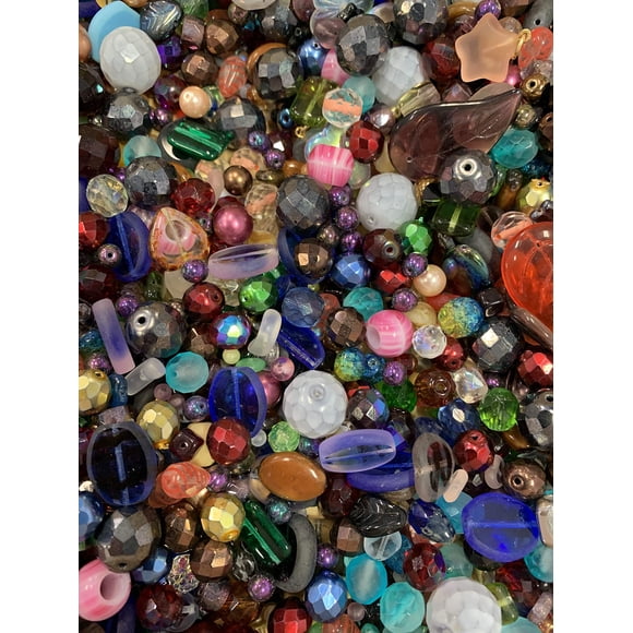 Cuentas de vidrio en forma de corazón y roca, coloridas, 4-18 mm, 227 g