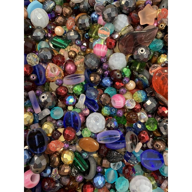 Cuentas de vidrio en forma de corazón y roca, coloridas, 4-18 mm, 227 g