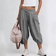 thumbnail image 2 of YHAJDS Ladies Shorts Solid 7 Inches Loose Casual Everyday Summer Essential Hot Weather, 2 of 8