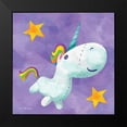 thumbnail image 2 of Seven Trees Design 20x20 Black Modern Framed Museum Art Print Titled - Rainbow Unicorn II, 2 of 5