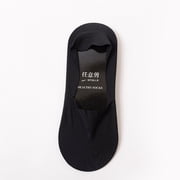 Men Summer Thin Ultra Low Cut No Show Boat Socks Cool Seamless Invisible Non Slip Silicone Heel Grip Flat Liner Hosiery