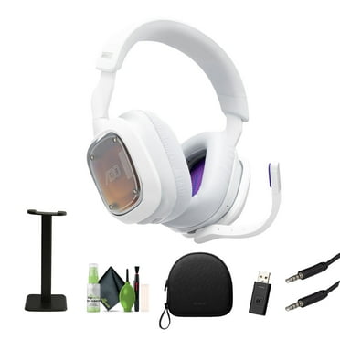 ASTRO Gaming A30 Wireless Gaming Headset for PS5, PS4, Nintendo Switch, PC, Android, Bluetooth, 3D Audio Compatible, Detachable Boom Microphone, Bundle with Headphon Stand   More (White)