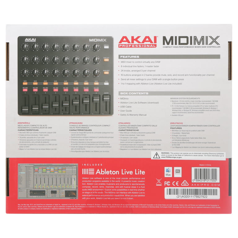 on a holiday Trolley Think ahead AKAI Professional MIDIMix High Performance Portable Mixer/DAW Controller -  Walmart.com