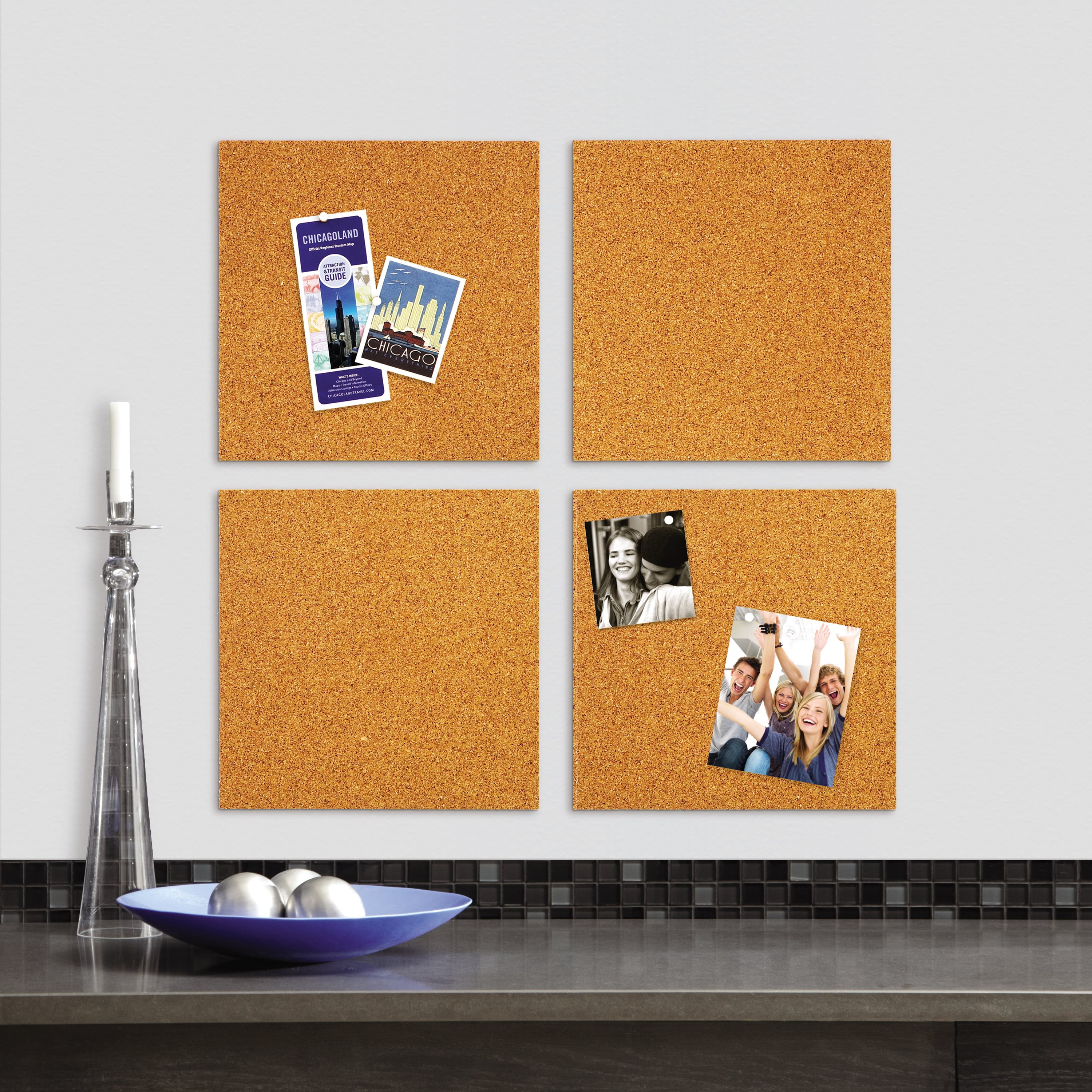 Quartet Natural Cork Tiles 12 X Frameless Modular 4 Count Quartet Natural Cork Tiles 12 X