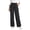 Black, variant on Wide Leg Jeans for Women Elastic High Waisted Drawstring Pants Pull On Baggy Soft Denim Pants with Pockets