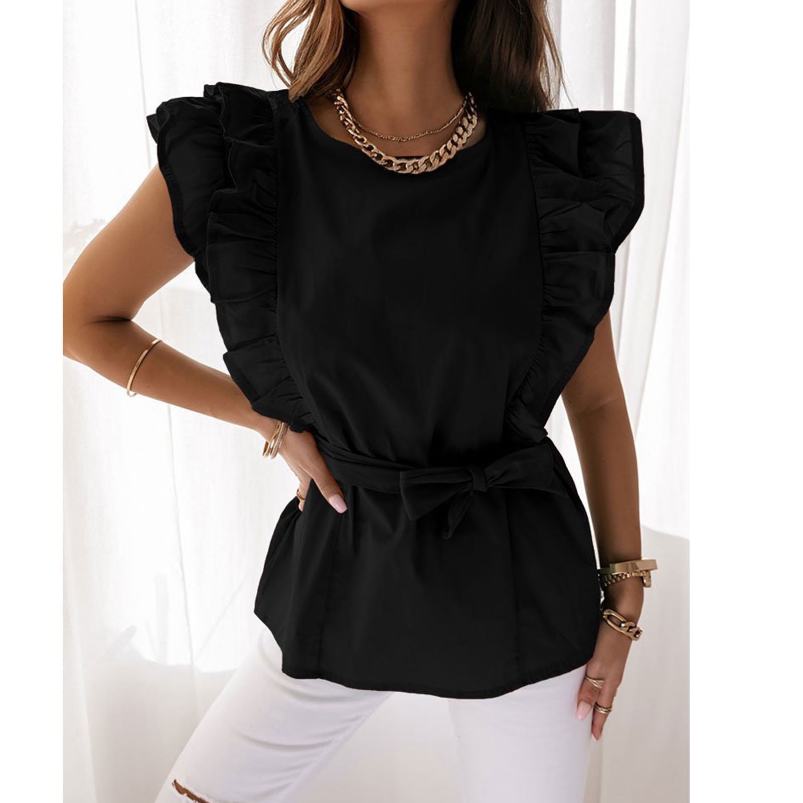 black belted top