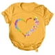 thumbnail image 3 of Pntutb Mujeres Casual Carta Impresión Mangas Cortas O-Cuello Camiseta Suelta Blusa tops Pntutb Pntutb-3376, 3 of 6