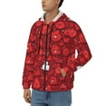 thumbnail image 3 of Honeii Playful Red Cartoon Faces Print Hoodies for Men, Pullover & Full Zip, Breathable Zip up Hoodie, Sweatshirt-XX-Large, 3 of 5