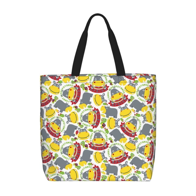 Balery Hippopotamus Bolsa de Mano para Mujeres con Cremallera, Bolsa de Gimnasio con Compartimentos, Bolsa para Laptop, Bolsa para Trabajo